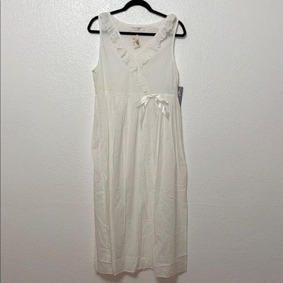 Eileen West Other - Vintage retro whit cotton Eileen West Ruffle cottagecore Lolita Dress M